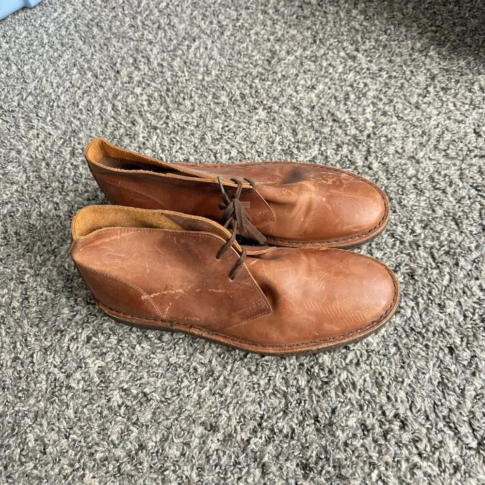 Rhodes Chukka Desert Brown Leather Crepe Sole Boots Mens Size 11 New READ